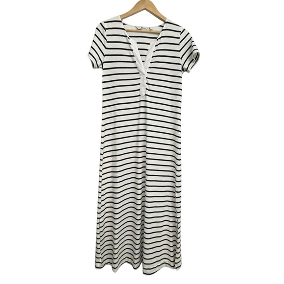 Vineyard Vines Zen T-shirt Striped Maxi Dress Black & White Women’s Sz XS Preppy - Picture 1 of 6